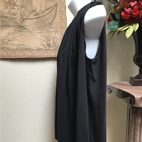 BLACK GATHERED TOP by H&M size medium, lined, drapes beautifully - Picture 3 of 7